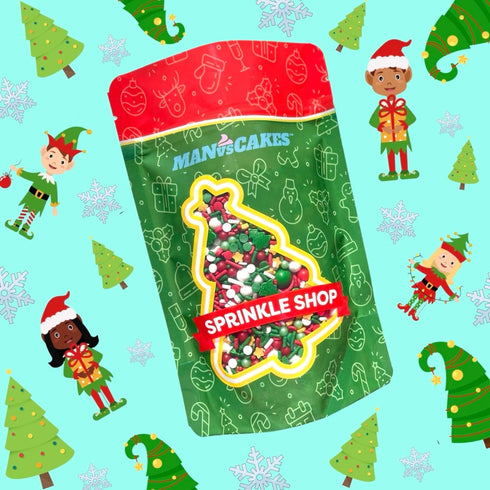 Elfin Around Sprinkle Medley | Christmas Sprinkles | Cookie Sprinkles | Cake Sprinkles | Holiday Sprinkles | Jimmies | Manvscakes | 8 Ounce Bag...