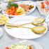 LIANYU 2 Gold Serving Spoons, 2 Gold Slotted Serving Spoons, 2 Gold Serving Forks, 8 3/4 Inch Stainless Steel Buffet Catering Party Banquet Servin...