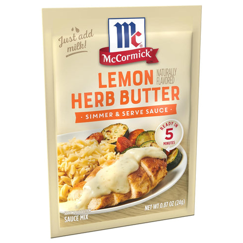 McCormick Lemon Herb Butter Simmer & Serve Sauce Mix, 0.87 oz (Pack of 12)...