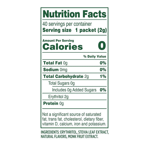 Whole Earth Sweetener Co. NATURE SWEET Stevia & Monk Fruit Sweetener, Erythritol Sweetener, Stevia Packets, Sugar Substitute, Natural Sweetener, 4...