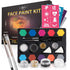 Face Painting Kit for Kids Party - 20 Water-Based Non-Toxic Sensitive Skin Paints, 3 Glitters, 2 Hair Chalks, Combs, 3 Paint Brushes, 40 Stencils,...