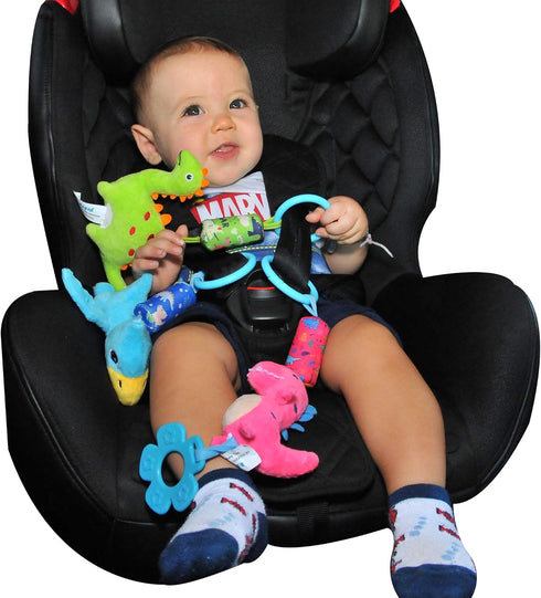 Baby Toys for 0 3 6 9 12 Months, Soft Rattle Wind Chime Car Seat Crib Stroller Toys, Dinosaur Baby Hanging Toys Birthday for Baby Boys and Girls...