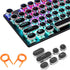 Steampunk Typewriter Keycaps Pudding Keycap Set Typewriter Caps for Backlit Mechanical Keyboard Round Key Cap 104 Keys with Keycap Puller (Black)...