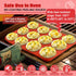 2PCS Thicken-12 Cup Silicone Muffin Pan - Cupcake Baking Pan Great for Making Muffin Cakes, Tart, Bread -Non - Stick Silicone Mold/Dishwasher - Mi...