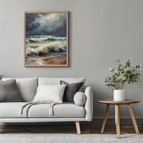 Posterizer 1 pcs- sea and beach themed oil painting style print 7-Landscape & Nature Art-Floral Botanical Art- Decor for Home & Office- unframed w...