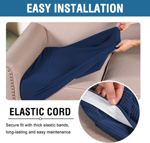 H.VERSAILTEX High Stretch Individual Seat Cushion Covers Sofa Slipcovers Couch Cushion Covers Sofa Covers Featuring Jacquard Textured Twill Fabric...