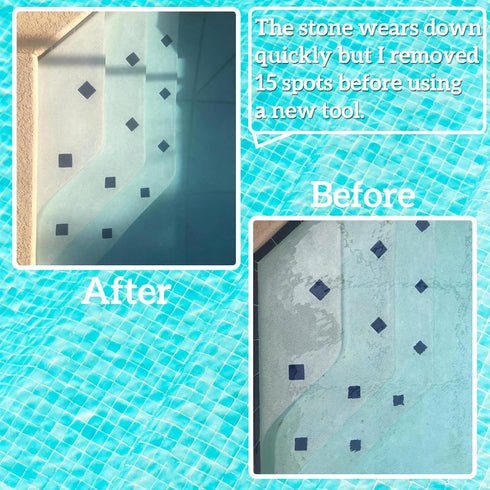 Pool Stain Remover Pumice Stone with Pole Handle to Reomve Pool Calcium from tile And Remove Rust Stains,Scrub Debris Off Walls, Steps, Floors,Cor...
