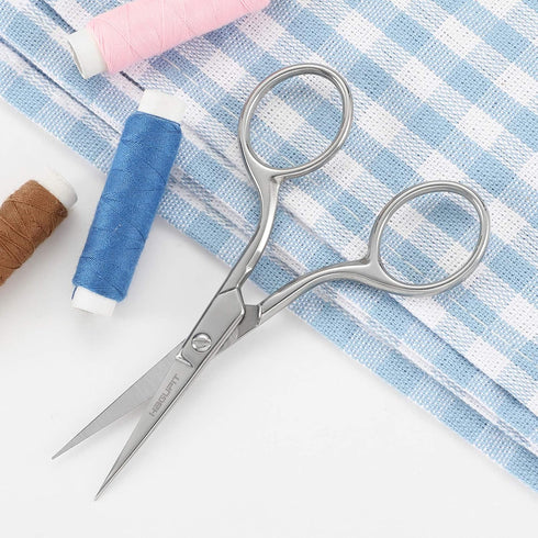 HAGUPIT Small Precision Embroidery Scissors, 4" Forged Stainless Steel Sharp Pointed Tip Detail Shears for DIY Craft Thread Cutting, Needlework Ya...