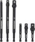 GEARWRENCH 6 Pc 1/4" Drive Hex Shank Impact Socket extensions - 1/4", 3/8" and 1/2" Drive sizes - 2-1/2" & 6" long - 84971A-02...