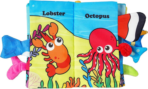 Baby Plush Cloth Book Toy ,Soft Crinkle Books for Babies, Non Toxic Fabric Touch and Feel Crinkle Cloth Books Early Educational Stimulation Toys f...