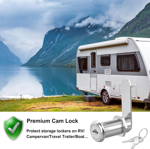 3 Pcs Cabinet Locks with Keys, 1-1/2'' Cam Lock Keyed Alike Fit 1-3/8'' Max Panel, Mailbox Lock with Keys Secure Drawer RV Storage Locks, Zinc All...