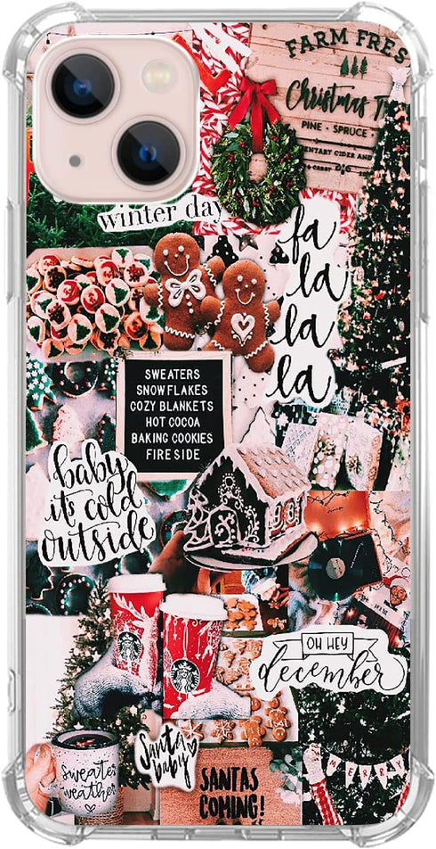 Christmas Aesthetic Case Compatible with iPhone 15, Winter Holiday Festive Case for iPhone 15, Trendy Cool TPU Bumper Case Cover...