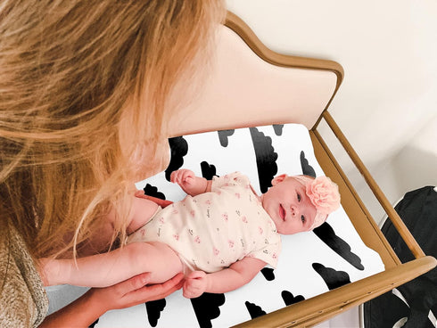 Changing Pad Cover – Premium Baby Changing Pad Covers 4 Pack – Boy or Girl Changing Pad Cover – Pure Jersey Machine Washable Black and White Chang...