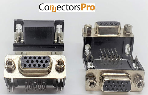 PC Accessories - Connectors Pro D-Sub High Density DBHD15 Female Right Angle PCB Mount Connector, 10-Pack 90 Degree D-Sub RHD15F...