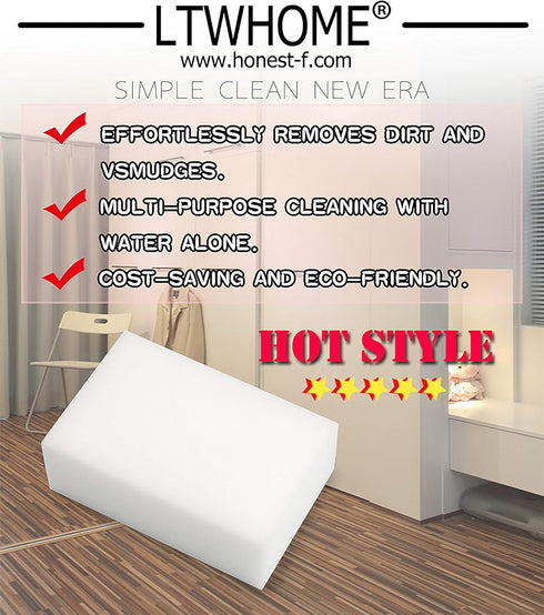 LTWHOME Bulk Pack Medium Size Magic Cleaning Sponge Eraser Multi-Functional Melamine Foam Extra Durable(Pack of 100)...