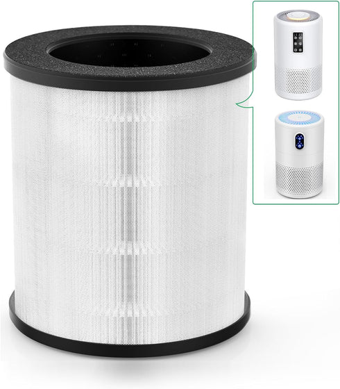 Air Purifier Replacement Filter Compatible with MOOKA & KOIOS B-D02L Air Purifier, VEWIOR B-D02U Air Cleaner, 3-in-1 Filter H13 True HEPA Filter A...