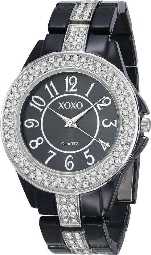 Accutime XOXO Women's XO5461 Rhinestone Accent Black Analog Bracelet Watch...