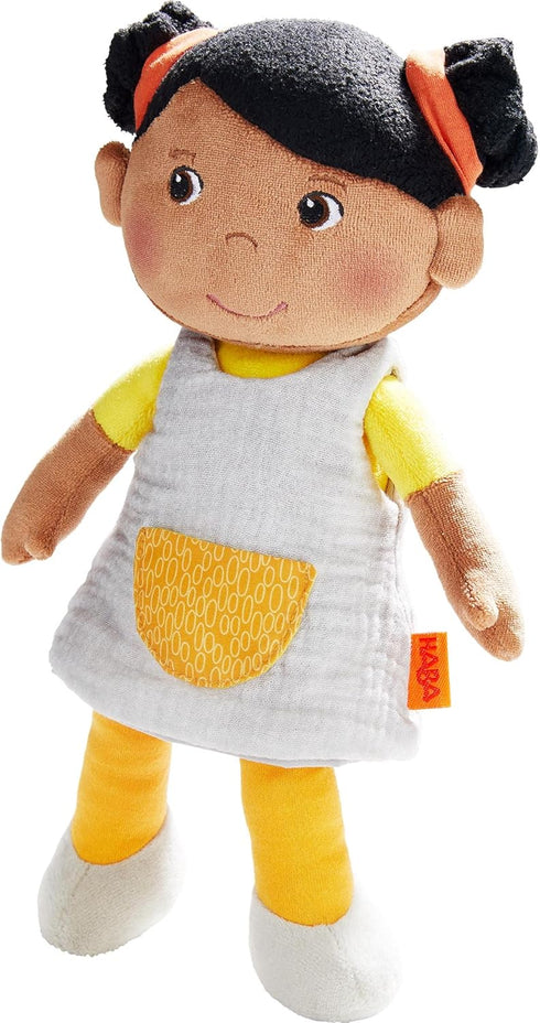 HABA Snug Up Soft Doll Jada 11.5" with Black Hair - Machine Washable...