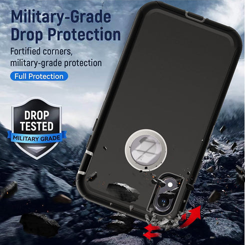 YmhxcY for iPhone XR Case Shockproof Dropproof Dust-Proof Drop Proof 3-Layer Durable Phone Case Heavy Duty Protection Phone Case Cover for Apple i...