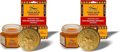 Tiger Balm Pain Relieving Ointment, Extra Strength, 0.63 Ounce, Cinnamon Yellow (Pack of 2)...