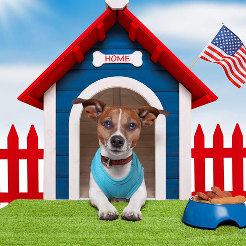 2 Pieces Independence Day Puppy Clothes Unisex Clothes for Small Dogs Flag Printed Puppy Shirt Dog Apparel Breathable Doggy Clothes Boy and Girl D...