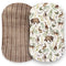 Pobibaby - 2 Pack Premium Bassinet Sheets for Standard Bassinets - Ultra-Soft Cotton Blend, Stylish Woodland Pattern, Safe and Snug for Baby (Wild...