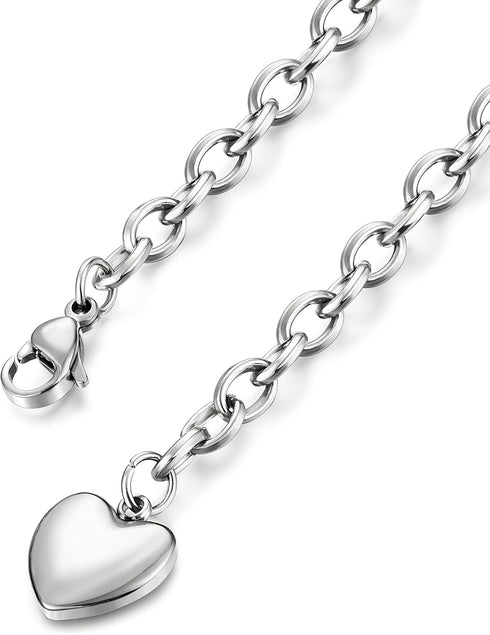 Jstyle Jewelry Women's Heart Charm Bracelets Stainless Steel Link Bracelet Birthday Gifts for Women Jewelry...