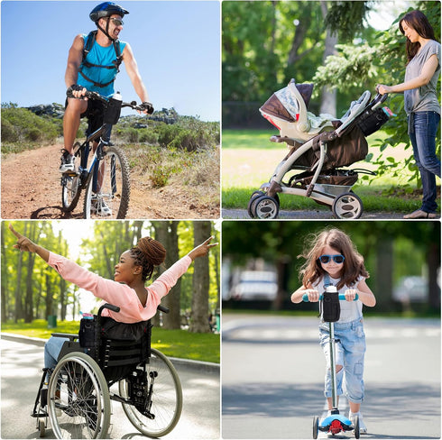 Bike Cup Holder, Water Bottle Holder Handlebar for Bike with Mesh Pockets, Universal Cycling Bicycle Water Bottle Drink Cup Cage for Cruiser, Scoo...