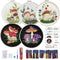 BERYA 5 Set Embroidery Kit for Adult Beginners, Stamped Cross Stitch Kit with Mushroom Pattern, Hoops, Color Threads, Tools and Easy to Follow Ins...