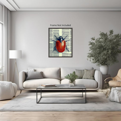 Posterizer 1 pcs-detailed bug on vintage dictionary page 1-Art for Animal Lovers-Vintage Art-Gift for Art Lovers- unframed wall art...