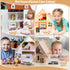 86 Pieces Miniature Bakery Case Cake Stand Display Cabinet with Food Set Mini Plastic Counter Dessert Donuts for 1:12 Doll House Store Scene Decor...