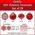 SLEETLY 28pk Red Ornaments for Christmas Tree Holiday Xmas Decorations, Shatterproof Plastic 3.15 Balls, Icicles and Snowflakes...