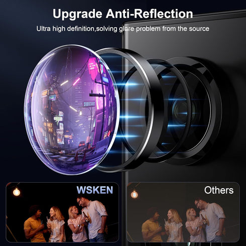 WSKEN for Samsung Galaxy S24 Ultra Camera Lens Protector, Ultra Thin Scratch Resistant 9H Tempered Glass with Aluminum Metal Circle Camera Screen ...