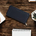 Leatherboss Genuine Leather Slim Checkbook Zipper Cover Holder for men women, Black...
