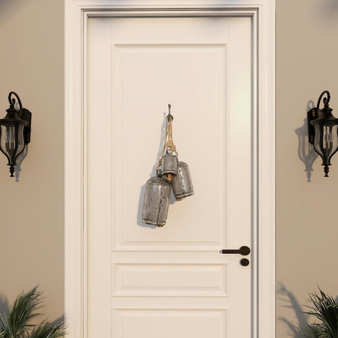 Deco 79 Rustic Metal Cowbell Decorative Bells, 5", 4", 3"H, Silver...