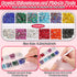 Rhinestones Adhesive Glue for Fabric, 2100Pcs 12 Color Craft Rhinestones Flatback with B7000 Glue Adhesive, Glass Gemstones with Tweezers for Craf...