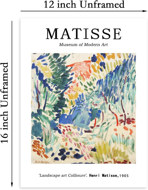 Henri Matisse Wall Art Prints - Matisse Canvas Wall Art Picture Matisse Landscape Poster Henri Matisse Exhibition Poster Matisse at Collioure Prin...