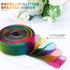 MOLSHINE 50yd x 1 inch Rainbow Organza Ribbon,Shimmer Sheer Iridescent Colors Ribbons,Chiffon Fabric- (Deep Rainbow) (1" (25mm))...