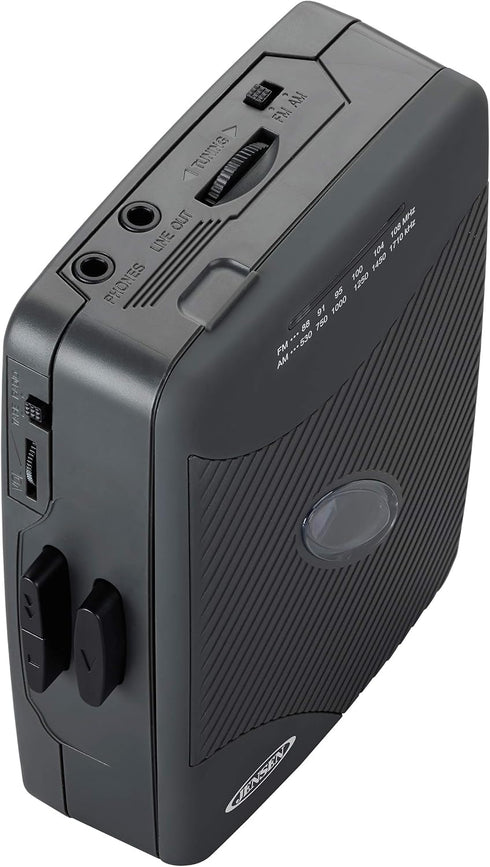 JENSEN Portable Cassette Player, Simple Retro Compact Style with AM/FM Radio, Detachable Belt Clip, and Stereo Earbuds Included...