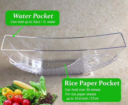 Summer Roll Water Bowl, Rice Paper Wrappers for Spring Rolls, Holder for Rice Papers Spring Roll Water Bowl (Rice Paper Not Included)...