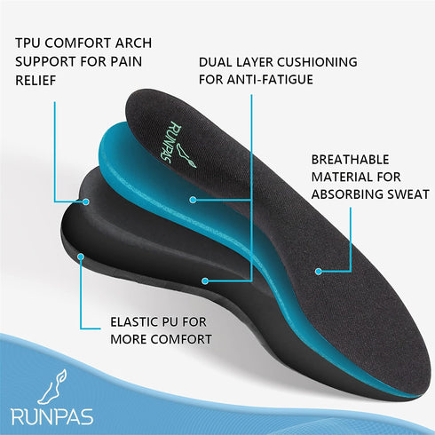 Plantar Fasciitis Relief Insoles, Orthotic Inserts for Flat Feet, Heel Pain, Foot Pain Relief Insoles, Arch Support Insoles for Men Women Standing...