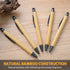 Bamboo Pens Bulk with Touch Stylus Tip Wooden Bamboo Pens Engraving Wooden Ballpoint Pen Customizable Gift Pen Bulk Black 50pcs...