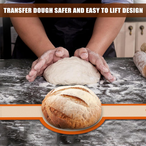 Silicone Bread Sling for Dutch Oven, Non-Stick & Easy to Clean Bread Baking Mat Set, 2 Pcs Reusable Bread Sling with Long Handle to Transfer Sourd...