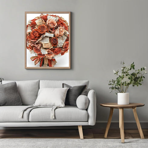 Posterizer 1 pcs-Cute Valentine's day bouquet of roses -4-Romantic Art-Holiday Poster Collection-Gift for Couples boyfriend girlfriend Husband Wif...