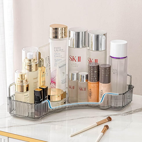 Corner Bathroom Countertop Organizer, 1 Tier Vanity Trays for Bathroom Counter, Makeup Organizer, Perfume Tray, Kitchen Spice Rack, Fits 90 Corner...