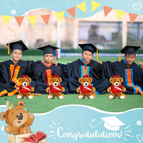 2 Pcs Graduation Bear Plush Stuffed Toy Bear Graduation Gifts Bear Doll Stuffed Bear with Grad Cap Diploma Stuffed Bear Plush Toy for Preschool Ki...