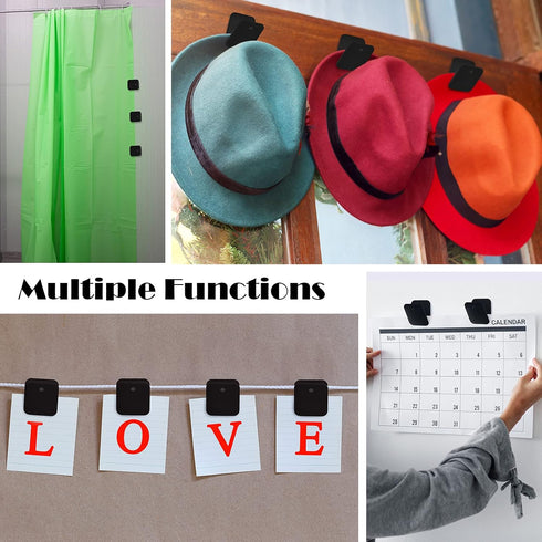 Self Adhesive Clips, Wall Clips, Shower Curtain Clips, Photo Clips for Paper Flag Hanger Double-Sided Adhesive Spring Clips for Teachers, Poster H...