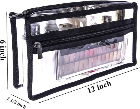 Clear PVC Makeup Bag Transparent Actor Bag Large Cosmetic Organizer Bag Makeup Kits Pouch Travel Make Up Accessories Storage Bag Clear Pencil Pouc...