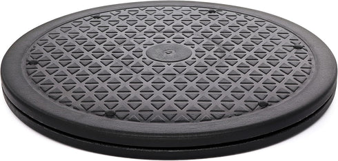 12 Inch Lazy Susan Turntable Organizer, Non Skid Large Lazy Susan Turntable for Cabinet, Computer or Laptop, Plastic Turn Table, Black, 1 PC...