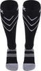 CSX 20-30 mmHg Compression Socks for Men and Women, Knee High, Recovery Support, Athletic Sport Fit, Silver on Black, Medium...